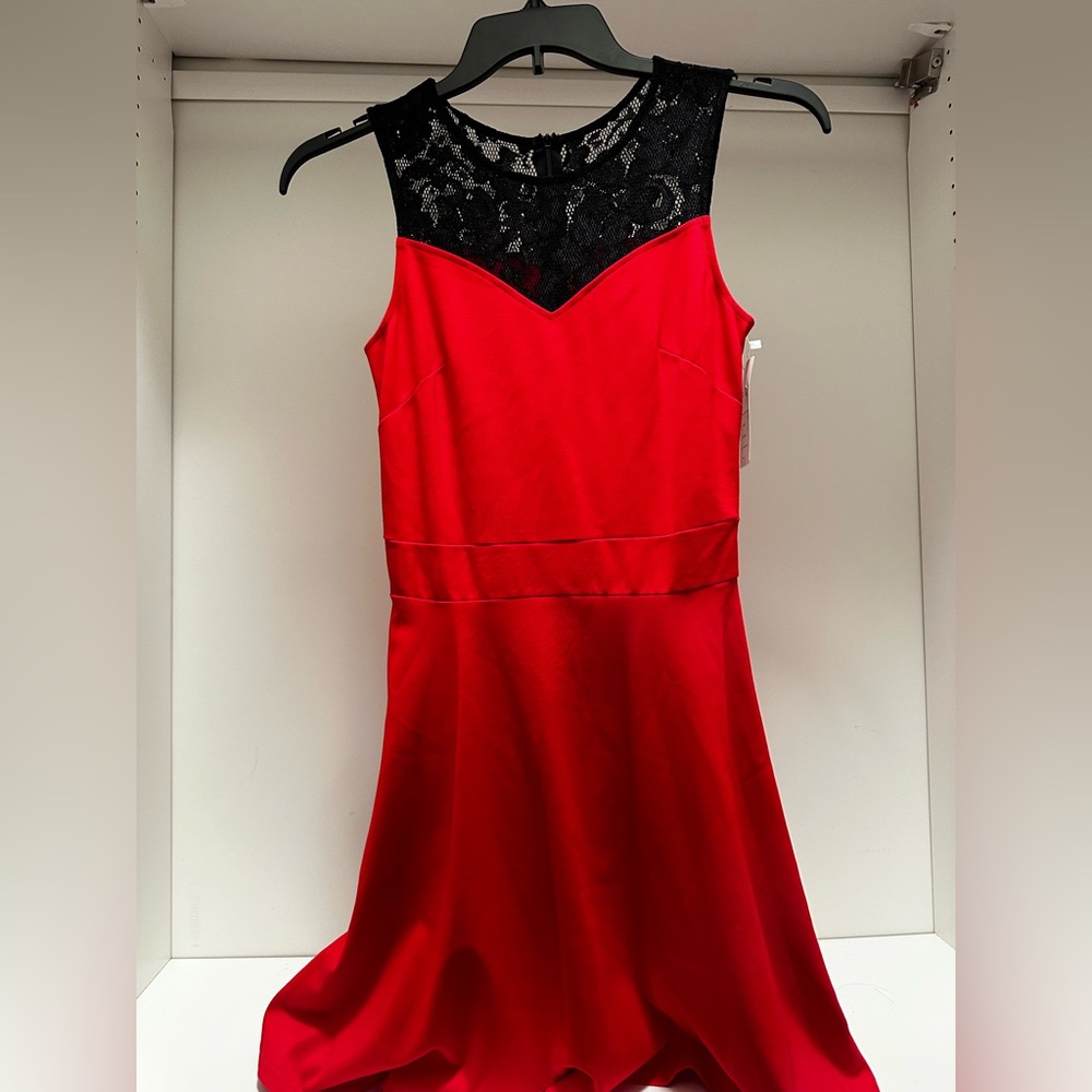 Red and black dress
